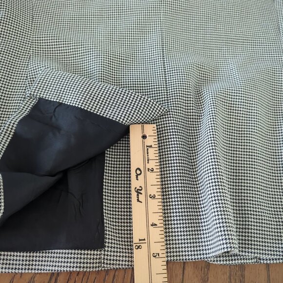 Lauren Ralph Lauren‎ Womens Houndstooth Blazer Jacket Black White 2-Button sz 10 - Picture 15 of 16